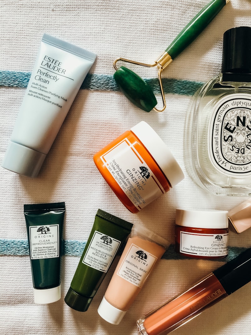Facial treatment session with professional skincare products